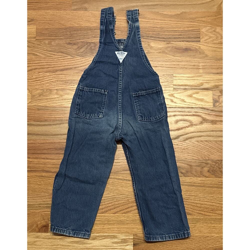 VINTAGE OSHKOSH B'GOSH 80S DENIM VESTBAK OVERALLS MADE IN USA TODDLER 3T - Picture 3 of 9